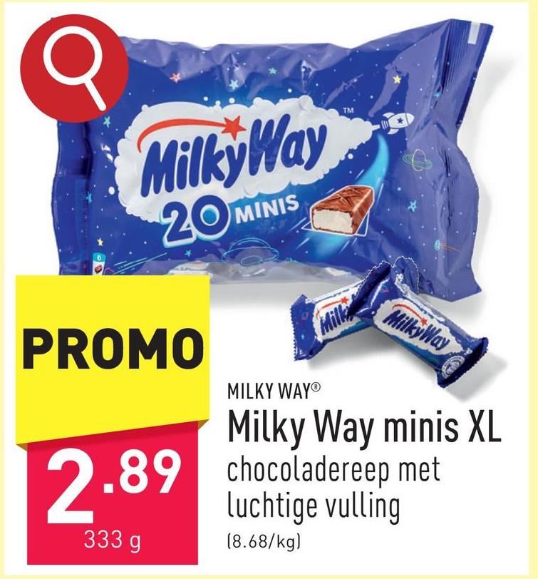 Milky Way minis XL chocoladereep met luchtige vulling