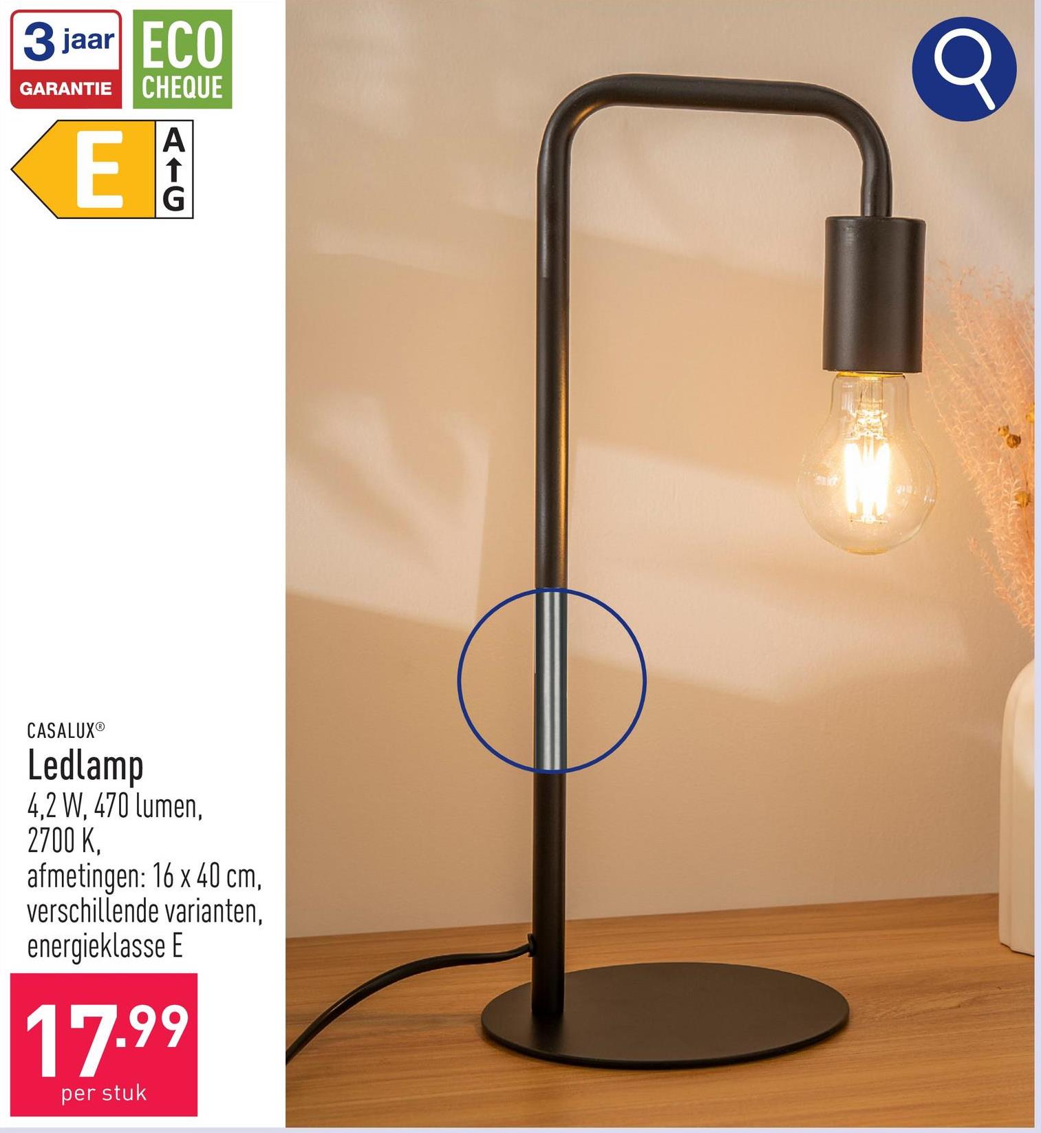 Ledlamp 4,2 W, 470 lumen, 2700 K, afmetingen: 16 x 40 cm, keuze uit verschillende varianten, energieklasse E