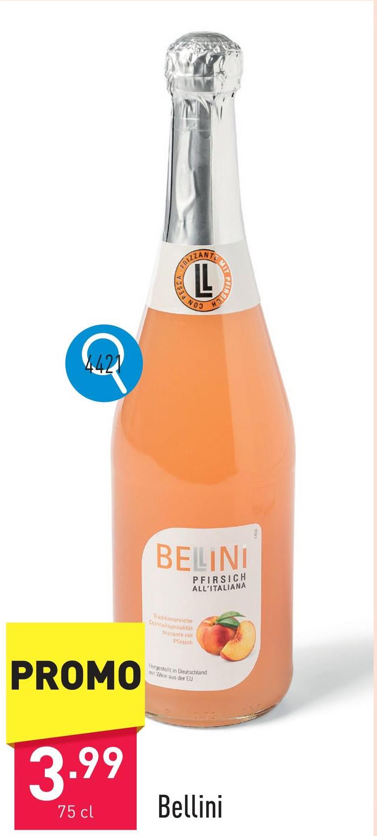 Bellini apéritif au goût de pêche à base de vin, 5,9 % vol.