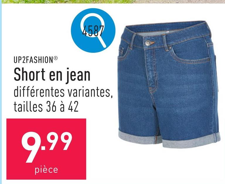 Short en jean coton/élasthanne (Lycra®), choix entre différentes variantes, tailles 36 à 42, certifié OEKO-TEX®
