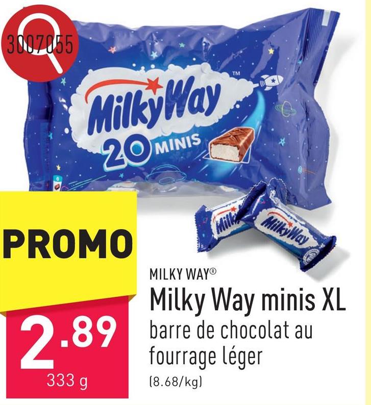 Milky Way minis XL barre de chocolat au fourrage léger
