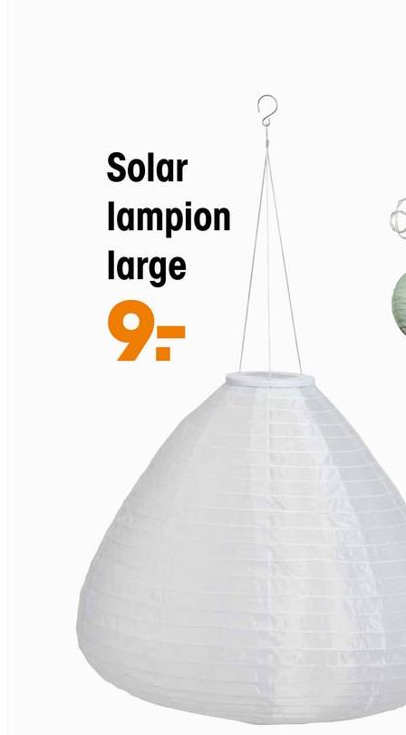 Solar Lampion Large Wit Sfeervolle solar lampion large in de kleur wit. Gemaakt van 89% papier en 20% kunststof. 50cm.