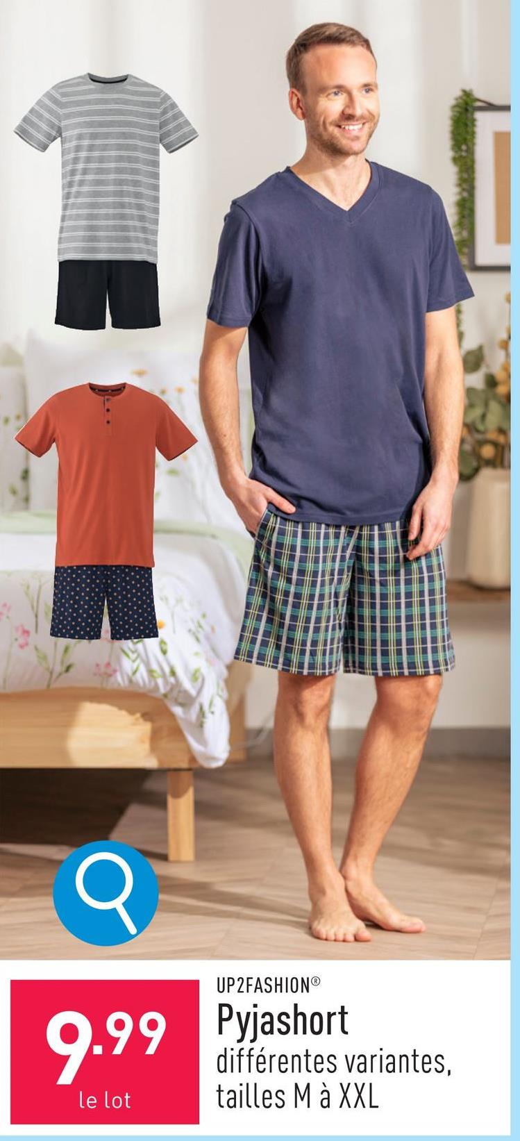 Pyjashort coton, regular fit et straight fit, choix entre différentes variantes, tailles M à XXL, certifié OEKO-TEX®