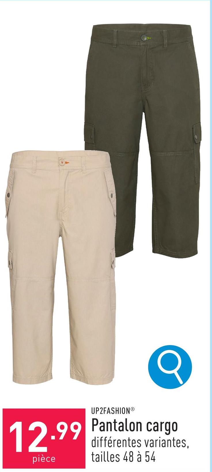 Pantalon cargo coton, tapered fit, longueur 3/4, choix entre différentes variantes, tailles 48 à 54, certifié OEKO-TEX®