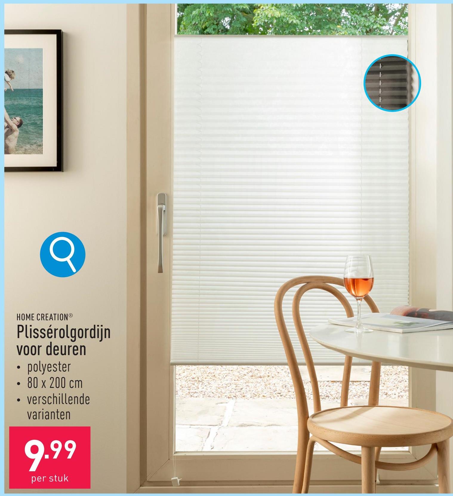Plissérolgordijn voor deuren polyester, lichtdoorlatend, 80 x 200 cm, klembereik: 5-25 mm (zonder boren en schroeven), keuze uit verschillende varianten