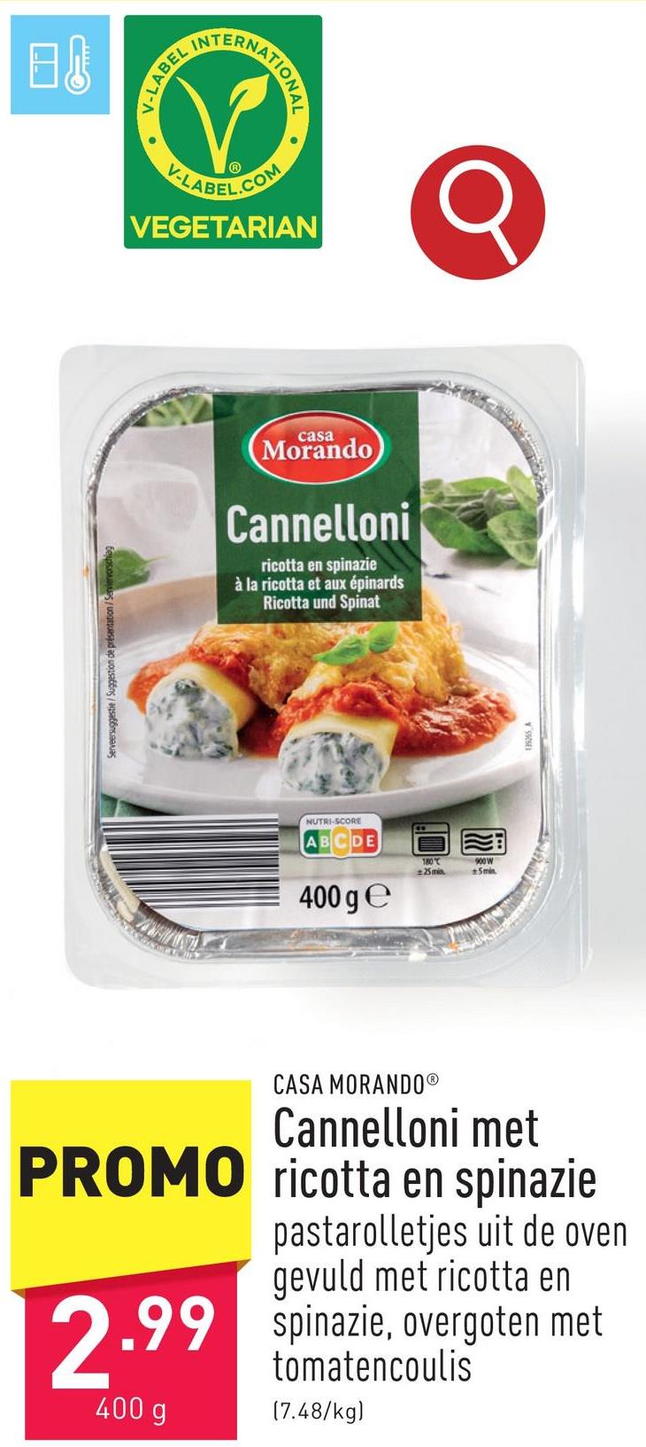 Cannelloni met ricotta en spinazie pastarolletjes uit de oven gevuld met ricotta en spinazie, overgoten met tomatencoulis