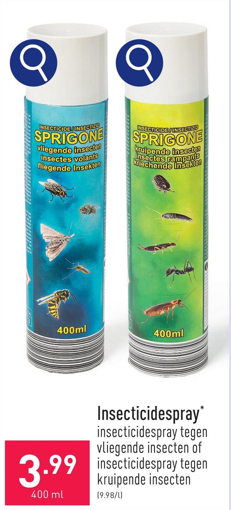 Insecticidespray tegen vliegende insecten bestrijdt vliegen, muggen, wespen, motten en ander ongedierte, combineert een zeer snelle aanvangswerking met een lange nawerking, gewaarborgde samenstelling: permethrine (CAS 52645-53-1) 0,3 %, tetramethrine (CAS 7696-12-0) 0,2 %, toelatingsnummer: BE-REG-00330*