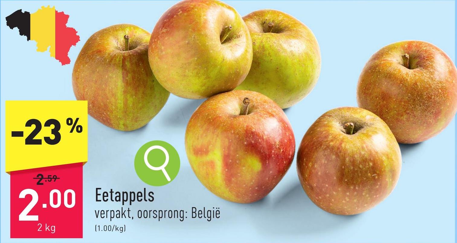 Eetappels verpakt, oorsprong: België
