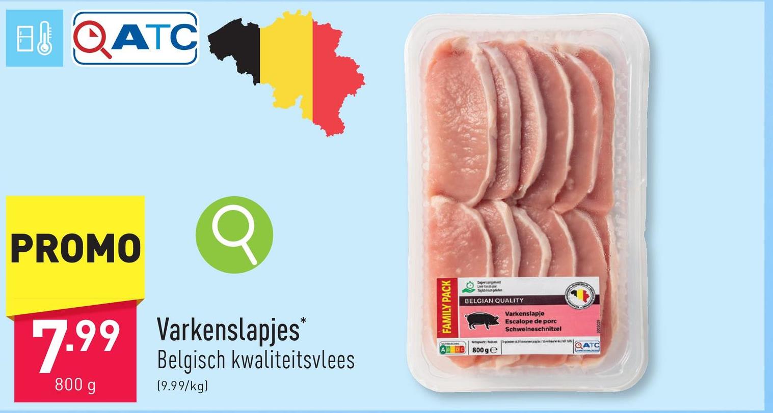 Varkenslapjes malse en sappige varkenslapjes uit de rug van het varken, Belgisch kwaliteitsvlees