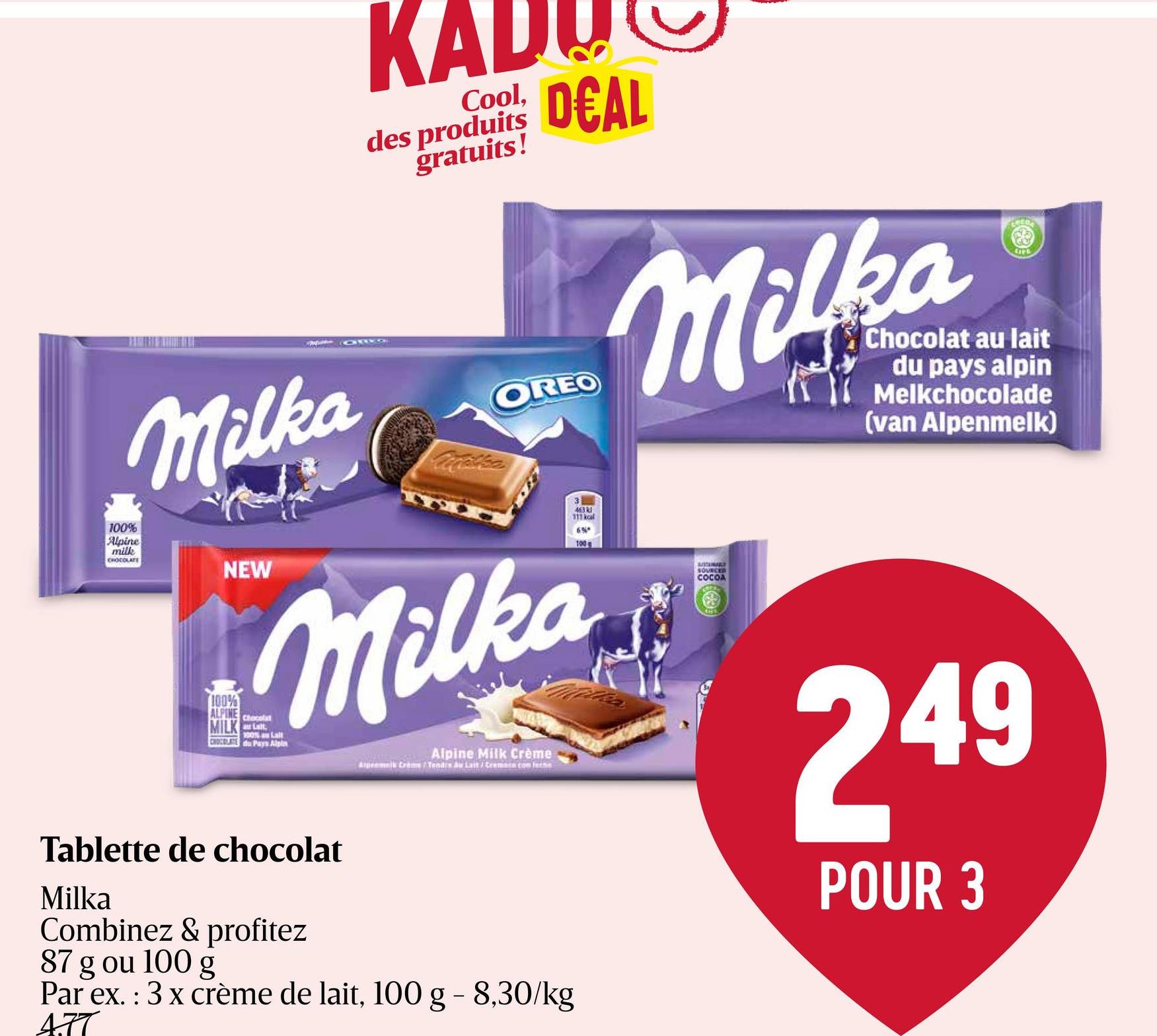 Chocolat | Chocolat Au Lait | Biscuit LU 87G TABLETTE LU SANDWICH