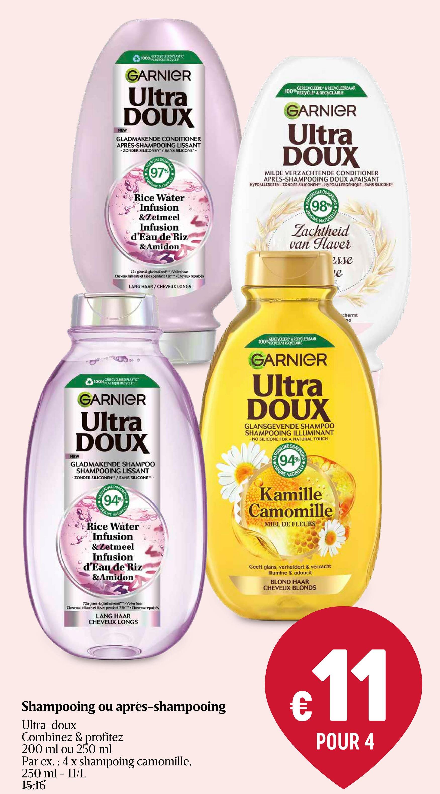 Shampooing | Gingembre Garnier Ultra Doux Levendige Gember - Shampoo 250ml - beschadigd haar