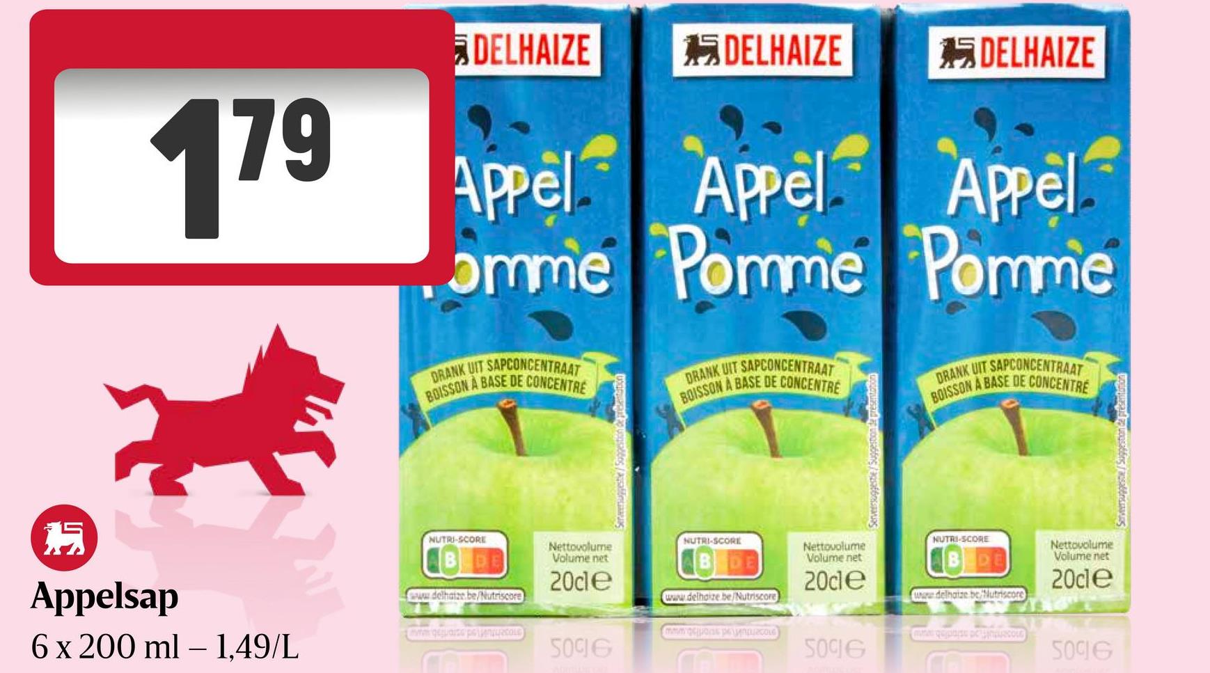 6x20cl | Appelsap Delhaize Apple Juice 20cl