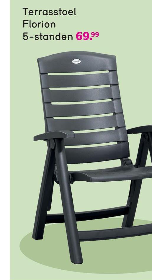 Hartman standenstoel Florion - grijs - Leen Bakker Deze terrasstoel van Hartman is gemaakt van kunststof en is verstelbaar in 5 standen. De stoel is antracietgrijs van kleur.