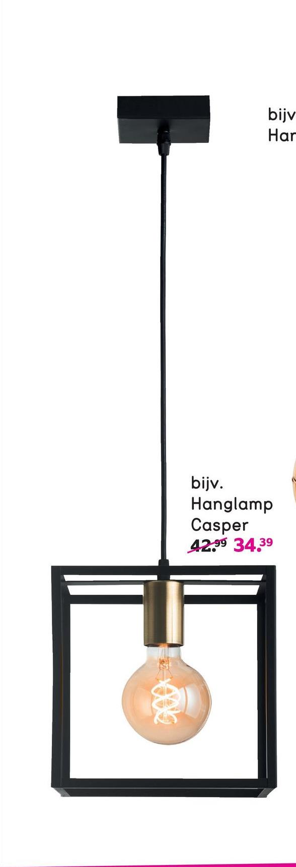 Hanglamp Casper - zwart - 120x22x22 cm