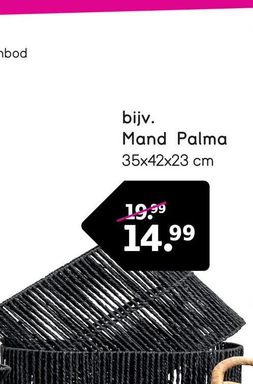 Mand Palma - zwart - 35x42x23 cm