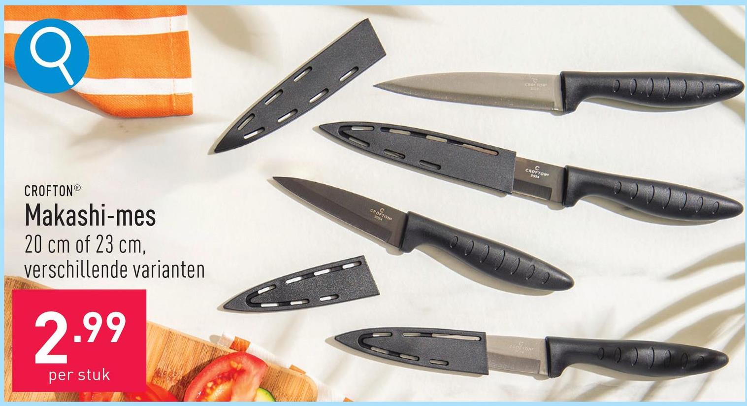 Makashi-mes lemmet uit roestvrij staal, titanium antikleeflaag, praktische beschermkap, keuze uit een mes van 20 cm en een mes van 23 cm, keuze uit verschillende varianten