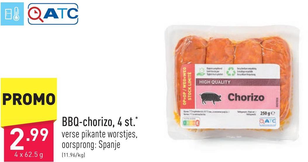 BBQ-chorizo, 4 st. verse pikante worstjes, oorsprong: Spanje