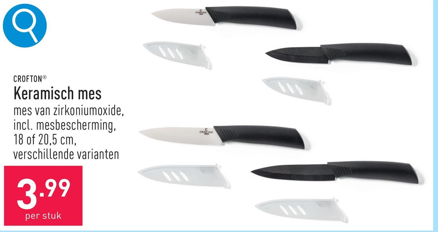 Keramisch mes mes van zirkoniumoxide, incl. mesbescherming, keuze uit mes van 18 en mes van 20,5 cm, keuze uit verschillende varianten
