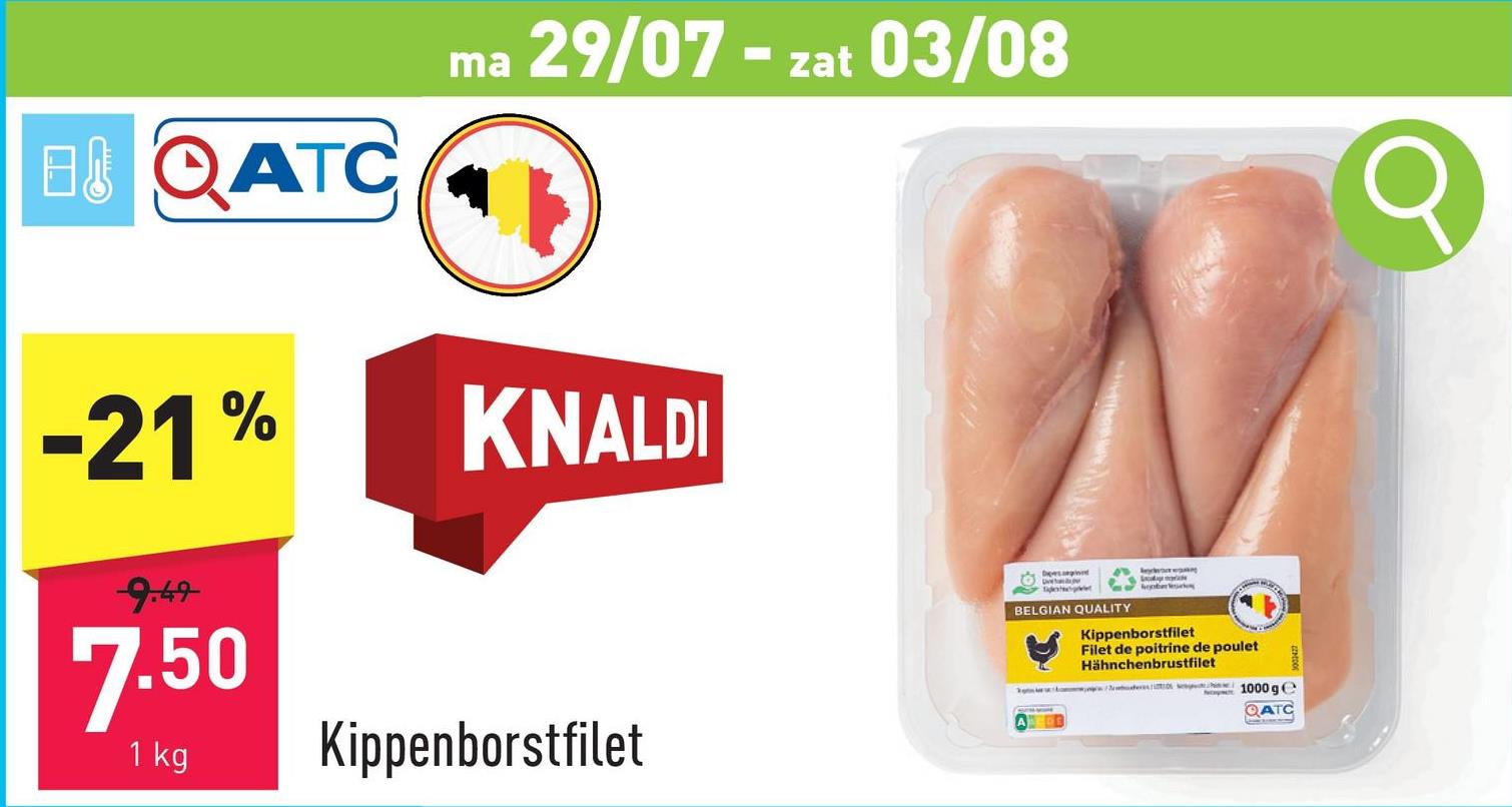 Kippenborstfilet 100 % kip van de borstfilet, Belgisch kwaliteitsvlees