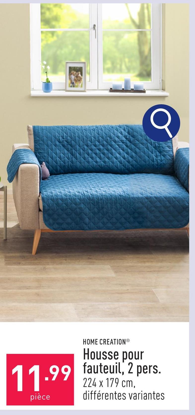 Housse pour fauteuil, 2 pers. dessus et rembourrage en polyester, dessous en polypropylène, env. 224 x 179 cm, choix entre différentes variantes, certifiée OEKO-TEX®