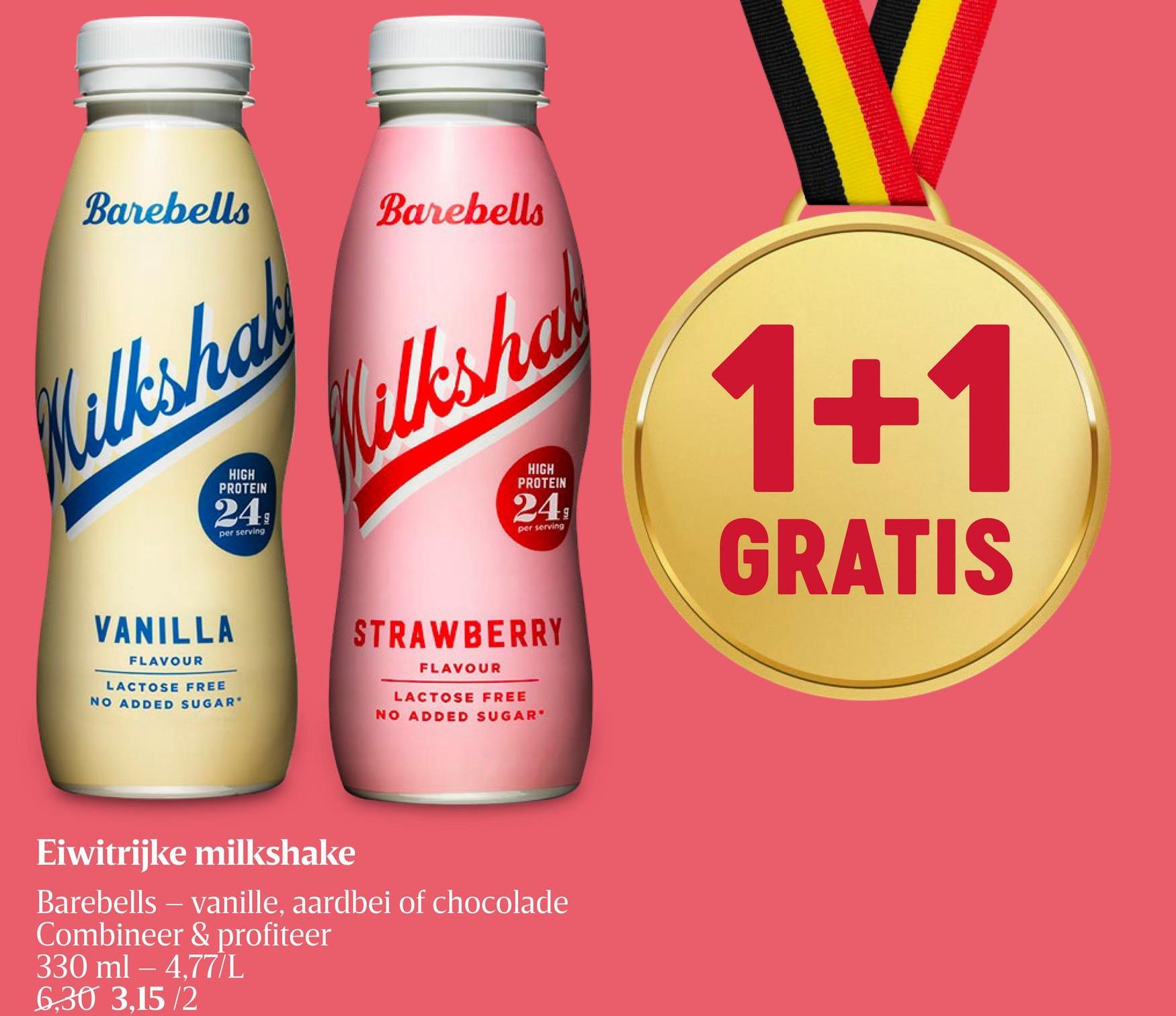 Milkshake | Proteïne | Vanille Deze proteïnedrank is ideaal na het sporten of als tussendoortje. Perfect voor sporters of als je gewoon bewust over je voeding nadenkt.
