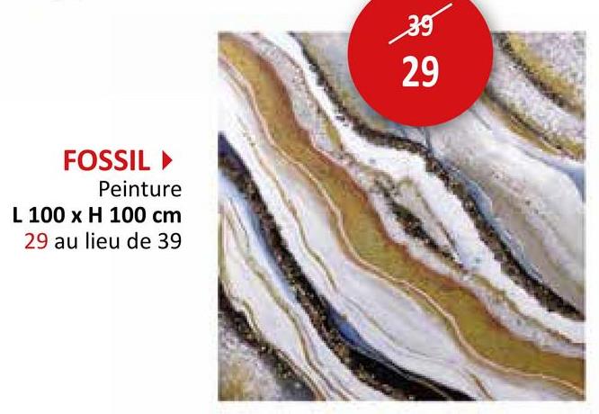 FOSSIL ‣
Peinture
L 100 x H 100 cm
29 au lieu de 39
39
29