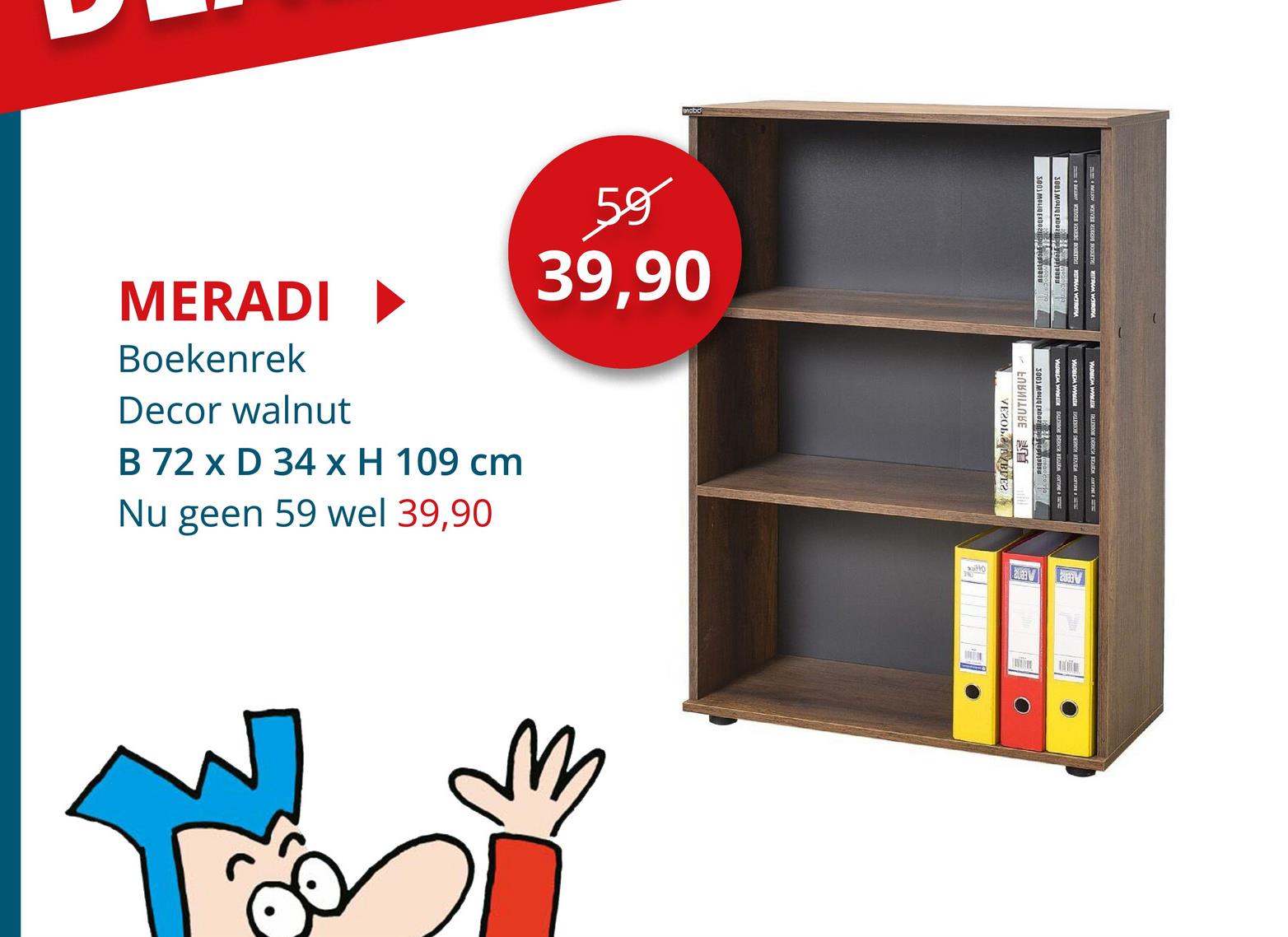 Boekenrek Meradi 72x34x109cm Rekken Rekken & Planken Kasten Boekenkast Bijzetmeubels Eetkamerkasten Kantoorkasten Opbergers Rek & Plank Rekjes & Planken Rekken & Planken