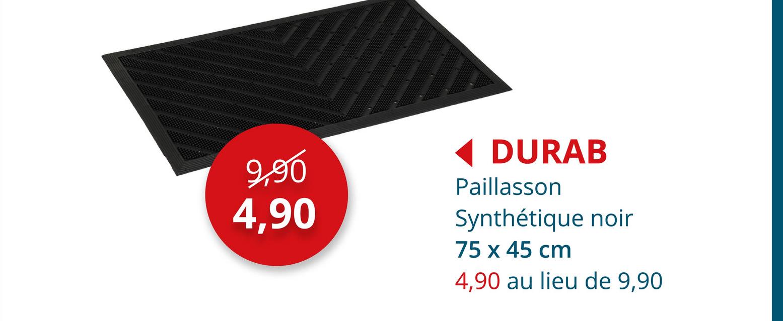 Paillasson Durab 75x45cm plastique noir Tapis Paillassons Accessoires De Cuisine Tapis