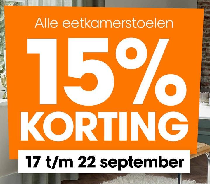 Alle eetkamerstoelen
15%
KORTING
17 t/m 22 september