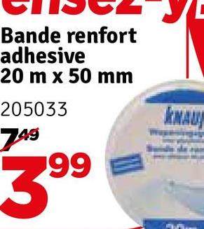 Bande renfort
adhesive
20 m x 50 mm
205033
749
M
99
3°
KNAU