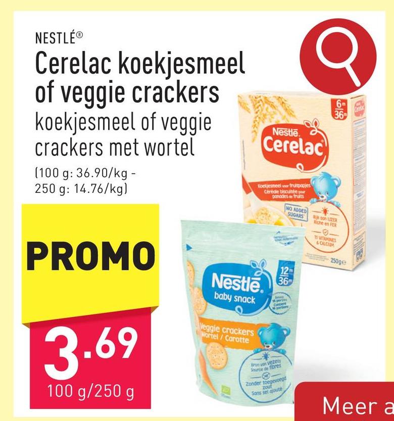 Cerelac koekjesmeel of veggie crackers koekjesmeel of veggie crackers met wortel