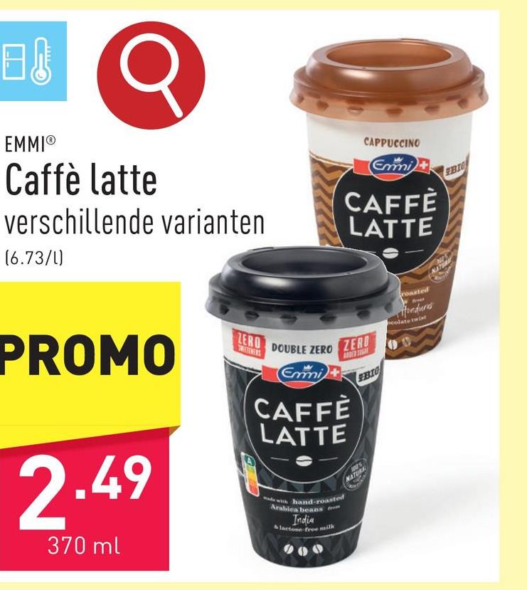 Caffè latte koude koffiedrank, keuze uit verschillende varianten