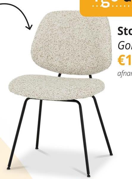 Stoel GORKA Beige De beige GORKA stoel geeft elke moderne ruimte een frisse uitstraling. De beige stoffen zitting biedt niet alleen een comfortabele zitervaring maar straalt ook een subtiele elegantie uit. Dit wordt perfect aangevuld door de strakke zwarte metalen poten, die voor een stabiele basis zorgen en tegelijkertijd een stoer contrast vormen met de zachte tint van de zitting.Gorka is ontworpen voor degenen die houden van modern design zonder in te boeten op comfort. Het eigentijdse karakter van deze stoel maakt hem een veelzijdige aanvulling voor diverse interieurstijlen, van minimalistisch tot industrieel.&nbsp;