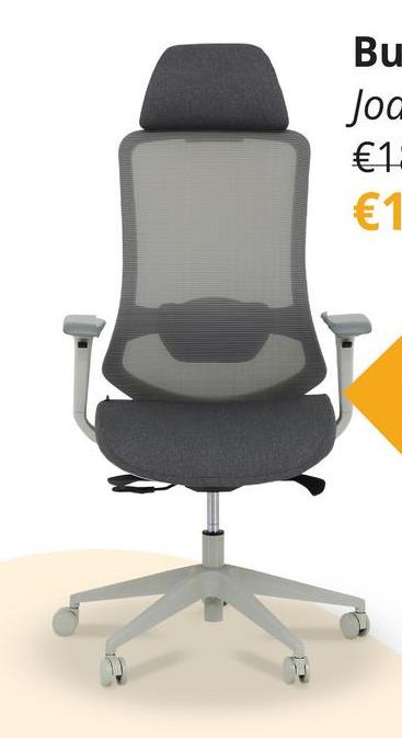 Bureaustoel JOA Mesh Grijs Ontdek de JOA bureaustoel, de perfecte combinatie van stijl en comfort voor je werkplek. Deze stoel heeft een elegante grijze zitting en een mesh rugleuning die zorgt voor uitstekende ventilatie en ondersteuning, zodat je comfortabel kunt blijven zitten, zelfs tijdens lange werkuren. Met verstelbare armsteunen, hoofdsteun en rugsteun kun je de stoel gemakkelijk aanpassen aan jouw persoonlijke voorkeuren, wat essentieel is voor een gezonde en ergonomische werkhouding. De wieltjes onder de poten zorgen ervoor dat je soepel door je werkruimte kunt bewegen zonder je houding te hoeven aanpassen. De Joa bureaustoel biedt een modern design en praktische functies, waardoor hij een uitstekende keuze is voor elk kantoor of thuiskantoor. Voeg de Joa bureaustoel toe aan je werkruimte en ervaar het verschil in comfort en flexibiliteit.