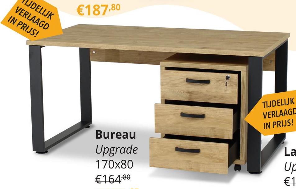 Bureau 170x80 UPGRADE Zwart/Kastanje Bureau 170x80 UPGRADE Zwart/Kastanje