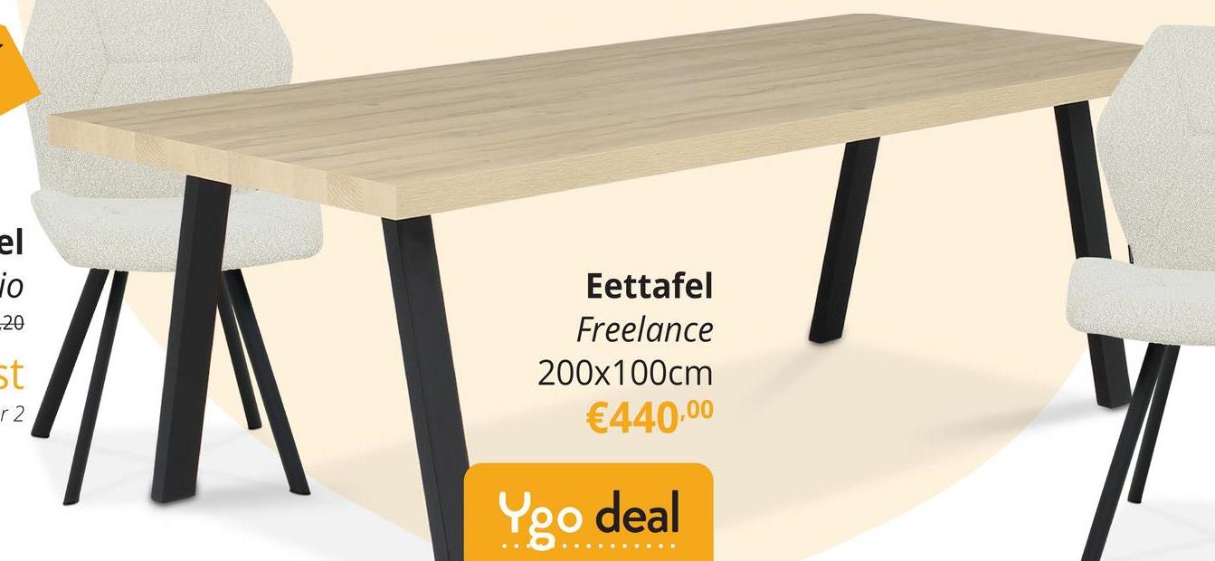 Eettafel FREELANCE French Oak 200x100 Eettafel Freelance is een passe-partout in huis. Dankzij de mooie houtkleurige afwerking, past deze tafel in elk interieur. Beschikbaar in verschillende afmetingen.