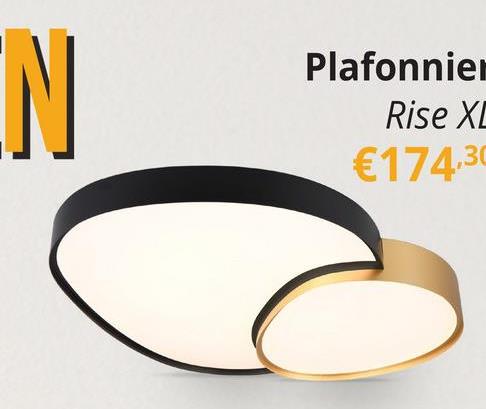 Plafonnier RISE XL Met. Mat Zwart/Goud De plafondlamp RISE XL is de perfecte keuze voor iedereen die een stijlvolle en functionele verlichtingsoplossing zoekt. Met haar organische vormen en unieke ontwerp van twee verlichte oppervlakken, creëert deze lamp een gezellige sfeer in je interieur. Het opvallende design maakt een krachtig statement en voegt een vleugje moderniteit toe aan elke kamer. Dankzij de kleurencombinatie van zwart en goud, is de plafondlamp Rise XL een ware blikvanger, ongeacht de ruimte waarin ze wordt geplaatst.Een van de grootste voordelen van de plafondlamp RISE XL is het gemak waarmee je de helderheid en lichtkleur kunt aanpassen. Of je nu een gezellige filmavond plant of gewoon wilt ontspannen, je kunt de verlichting eenvoudig aanpassen met de meegeleverde afstandsbediening. Dit maakt de lamp perfect voor elke situatie en sfeer.De plafondlamp Rise XL is voorzien van moderne LED-technologie, wat garant staat voor hoge lichtkwaliteit en energie-efficiëntie.&nbsp;Een van de grootste voordelen van de plafondlamp RISE XL is het gemak waarmee je de helderheid en lichtkleur kunt aanpassen. Of je nu een gezellige filmavond plant of gewoon wilt ontspannen, je kunt de verlichting eenvoudig aanpassen met de meegeleverde afstandsbediening. Dit maakt de lamp perfect voor elke situatie en sfeer.De plafondlamp Rise XL is voorzien van moderne LED-technologie, wat garant staat voor hoge lichtkwaliteit en energie-efficiëntie.&nbsp;Geïntegreerde dimerLichtkleur traploos instelbaarGeheugenfunctieNiet geschikt voor externe dimmerAfstandsbedieningWand- en plafondmontage