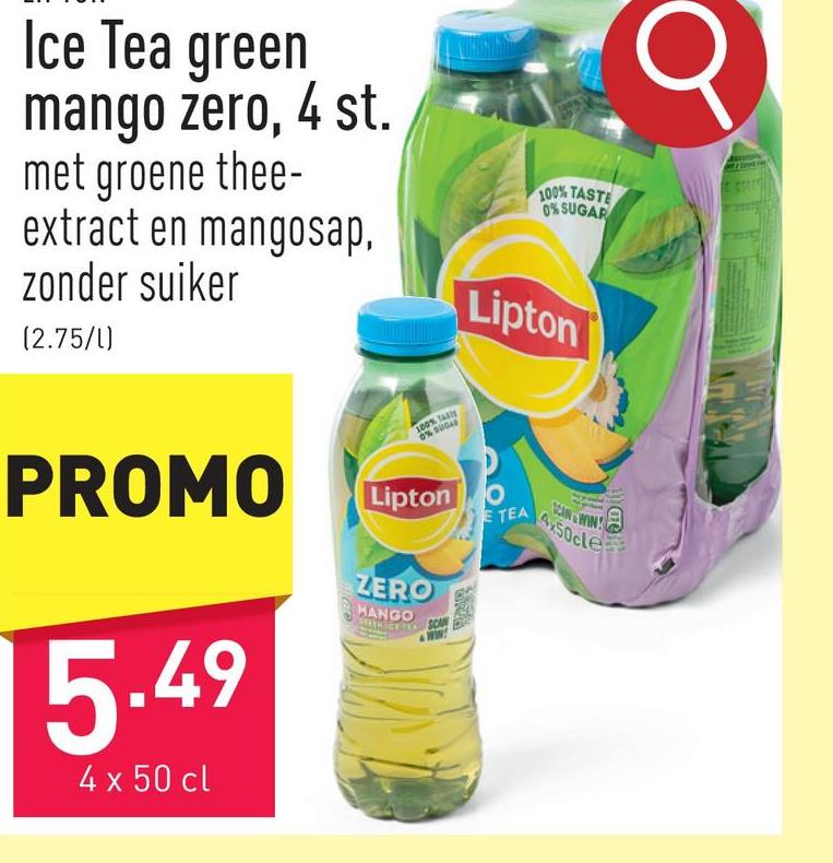 Ice Tea green mango zero, 4 st. met groenethee-extract en mangosap, zonder suiker