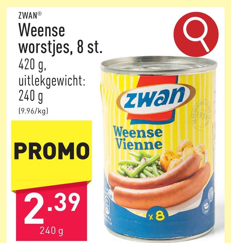 Weense worstjes, 8 st. 420 g, uitlekgewicht: 240 g