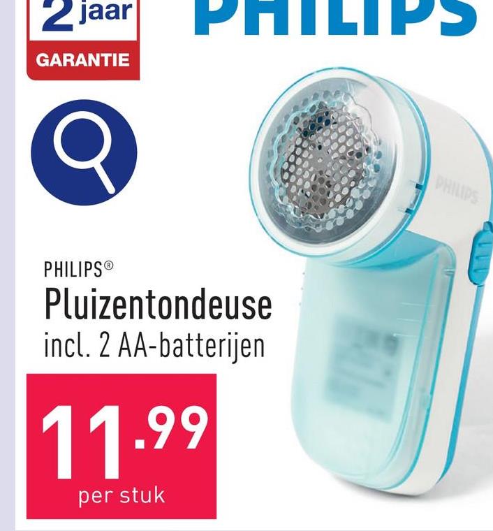 Pluizentondeuse voor het verwijderen van stofpluisjes van uw kleding, incl. 2 AA-batterijen