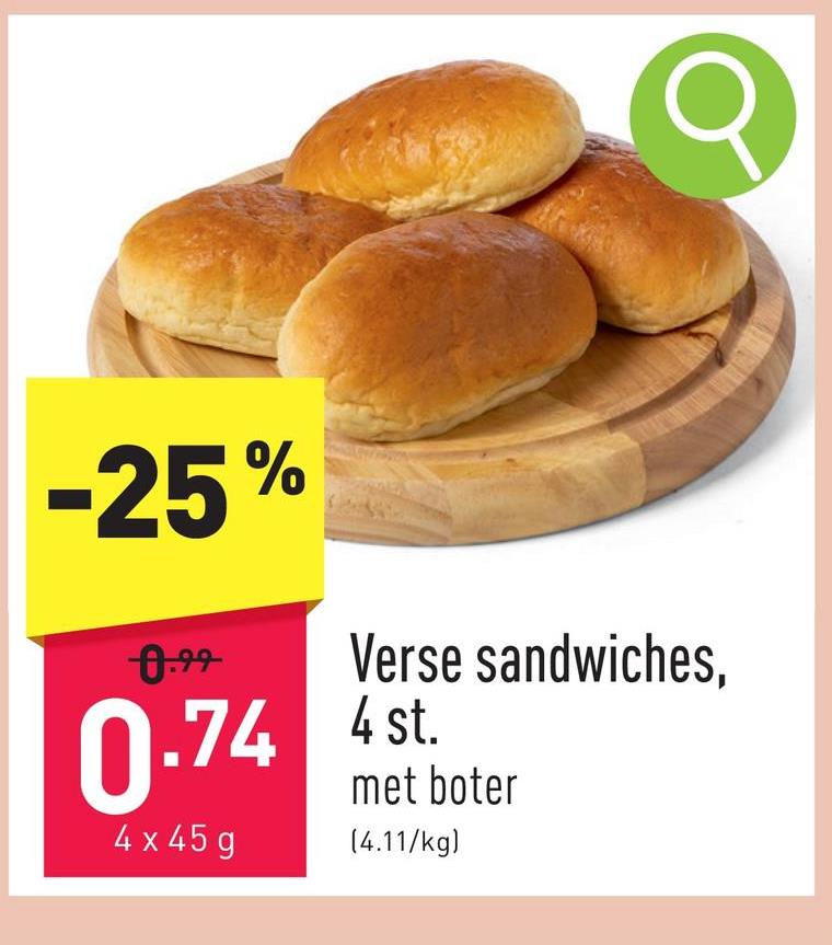 Verse premium sandwiches, 4 st. met boter