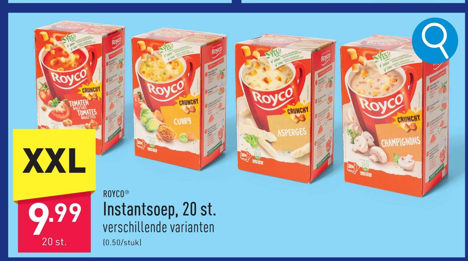 Instantsoep, 20 st. keuze uit verschillende varianten, 20 zakjes per doos