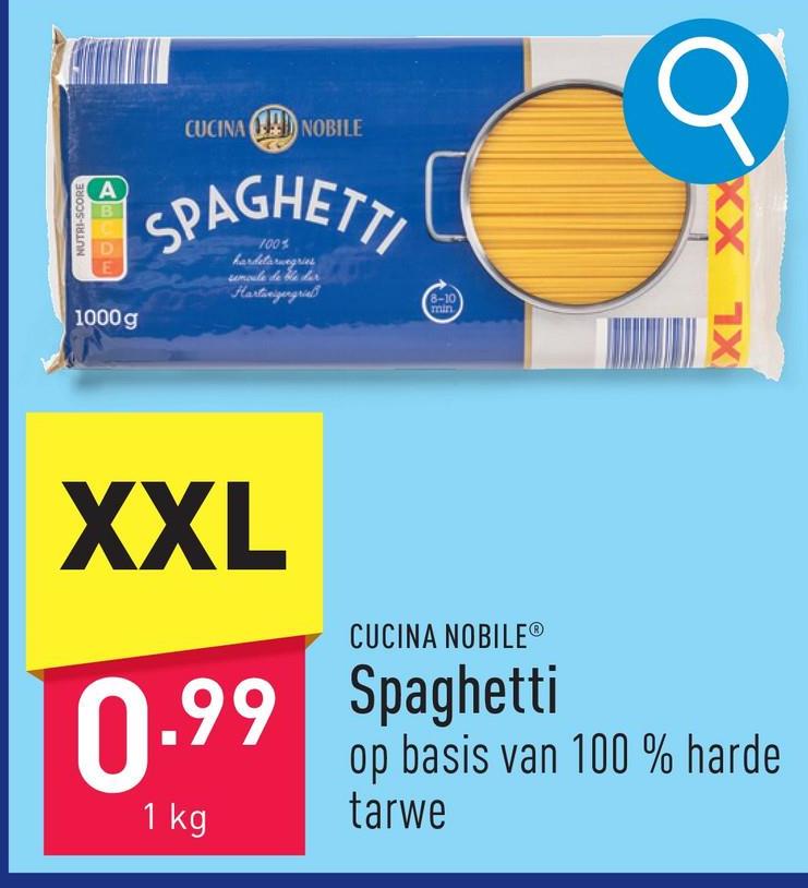 Spaghetti op basis van 100 % harde tarwe