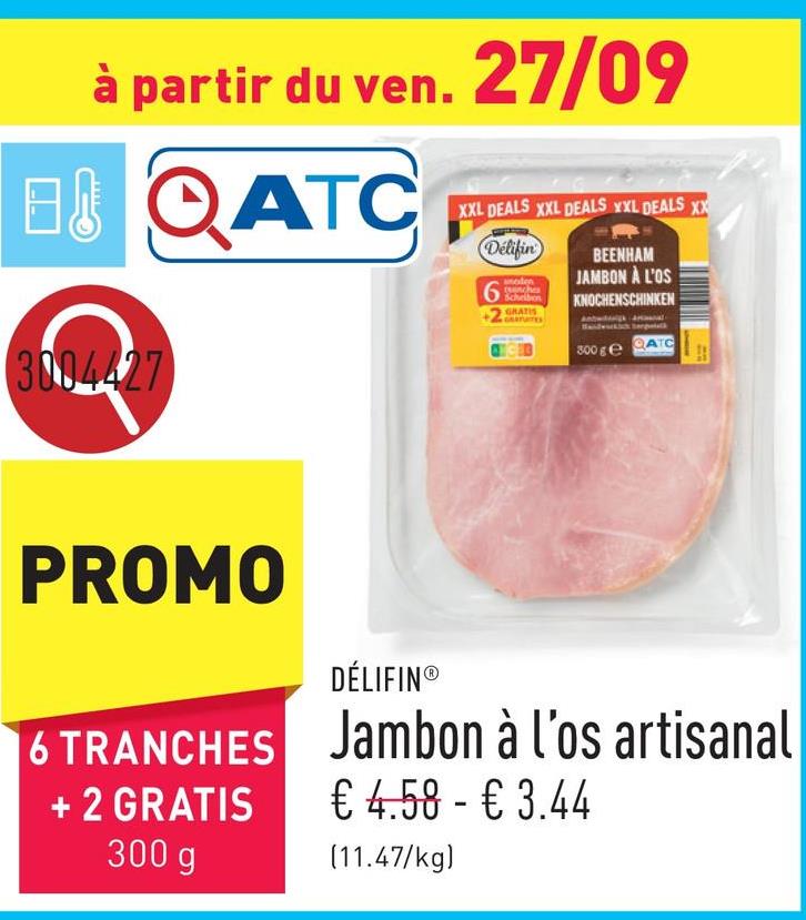 Jambon à l’os artisanal à base de viande de porc belge