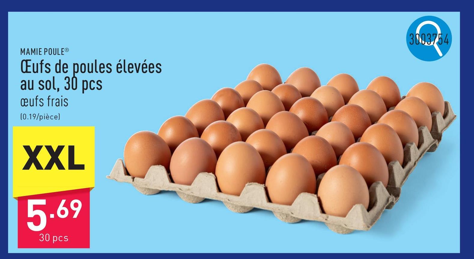 Œufs de poules élevées au sol, 30 pcs œufs frais