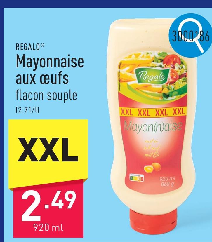 Mayonnaise aux œufs en flacon souple à bouchon antigoutte