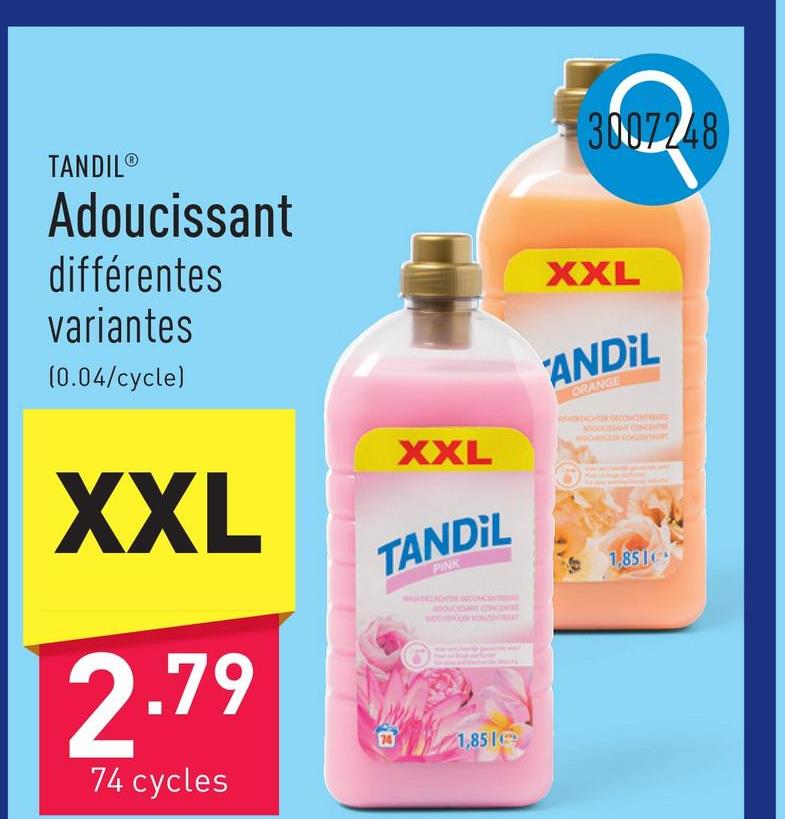 Adoucissant choix entre différentes variantes