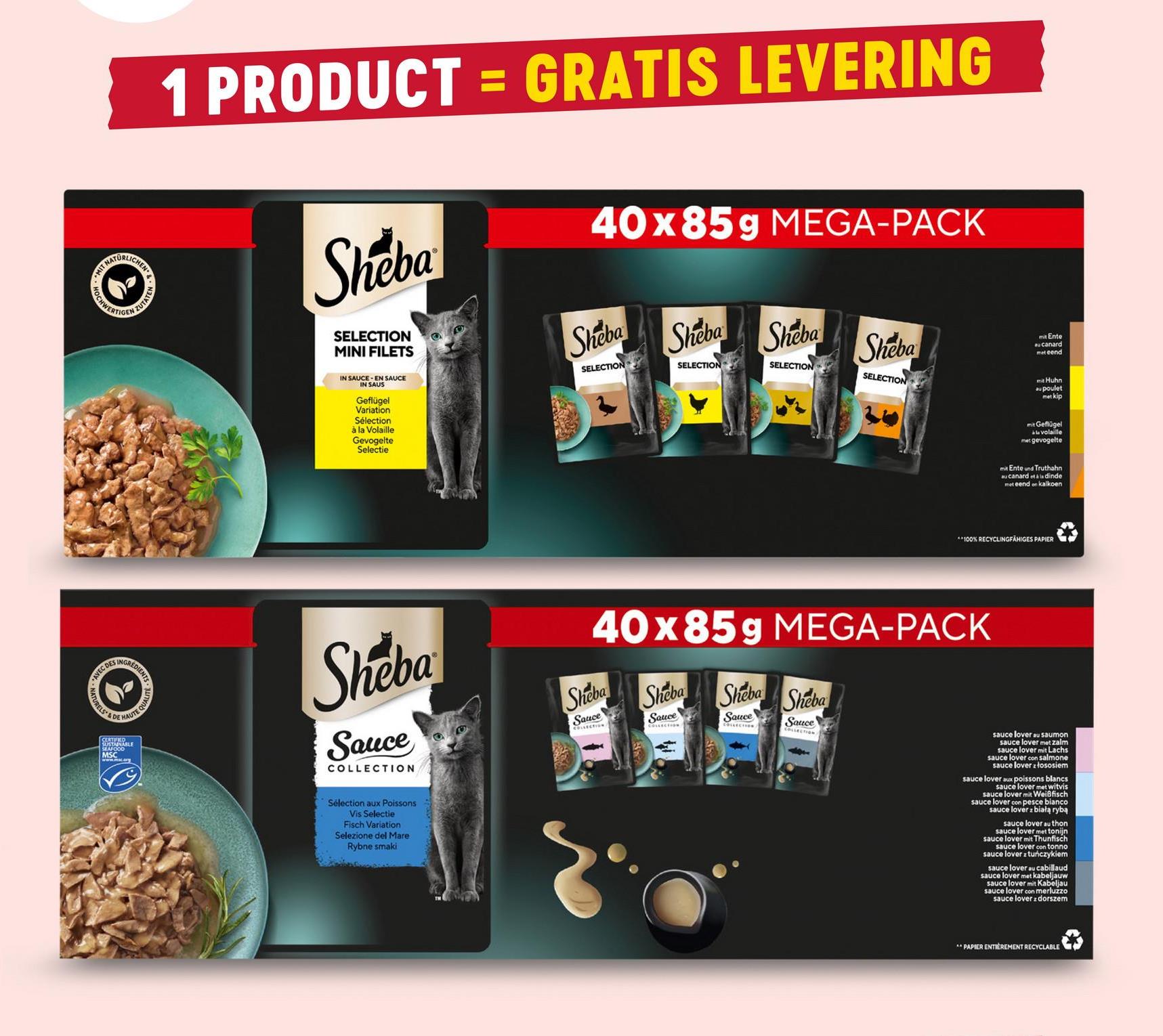 Pouch Minifilets | Gevogelte Volledig diervoeder voor volwassen katten.