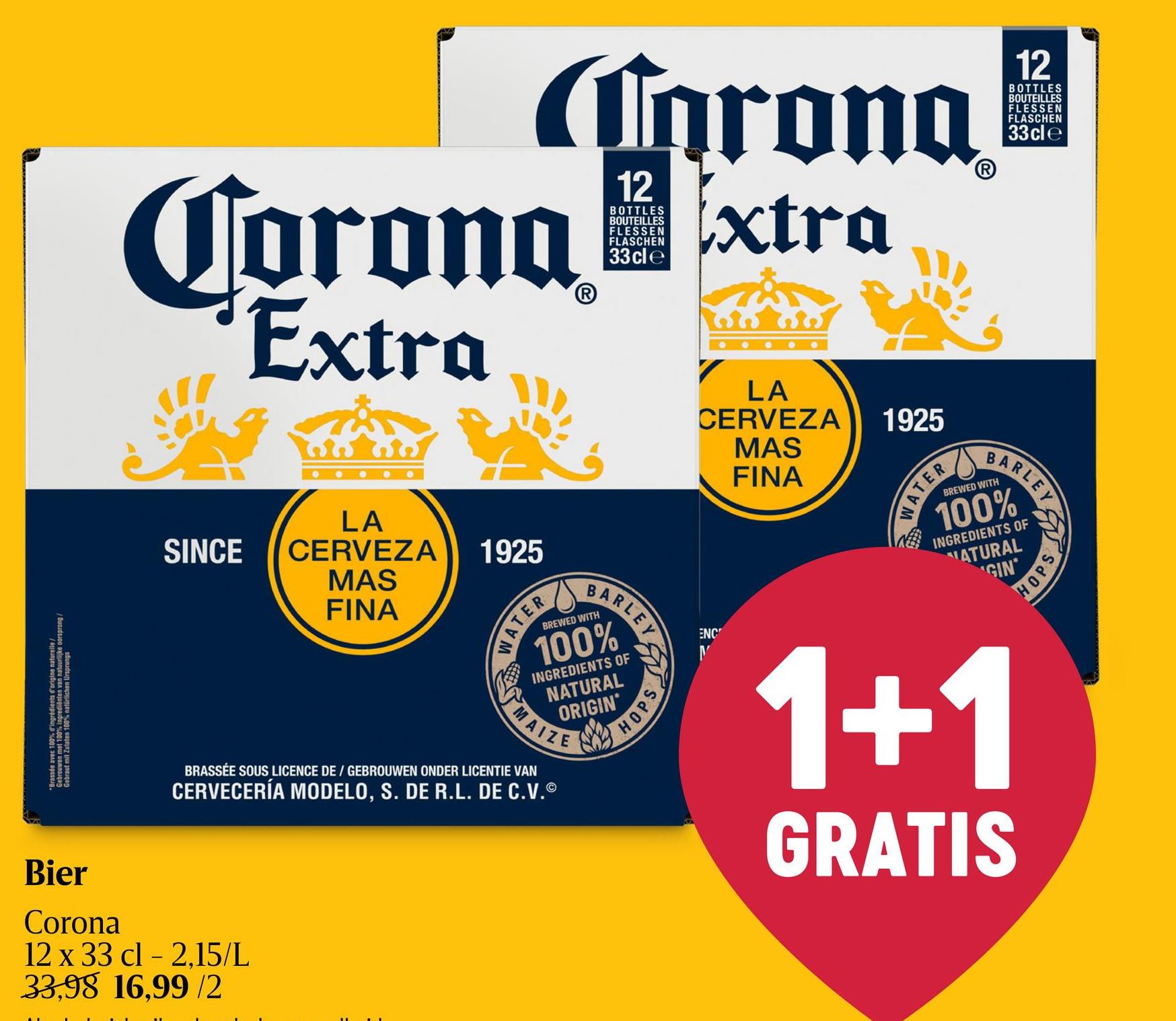 Bier | 4,5% alc Corona btl 12x33cl