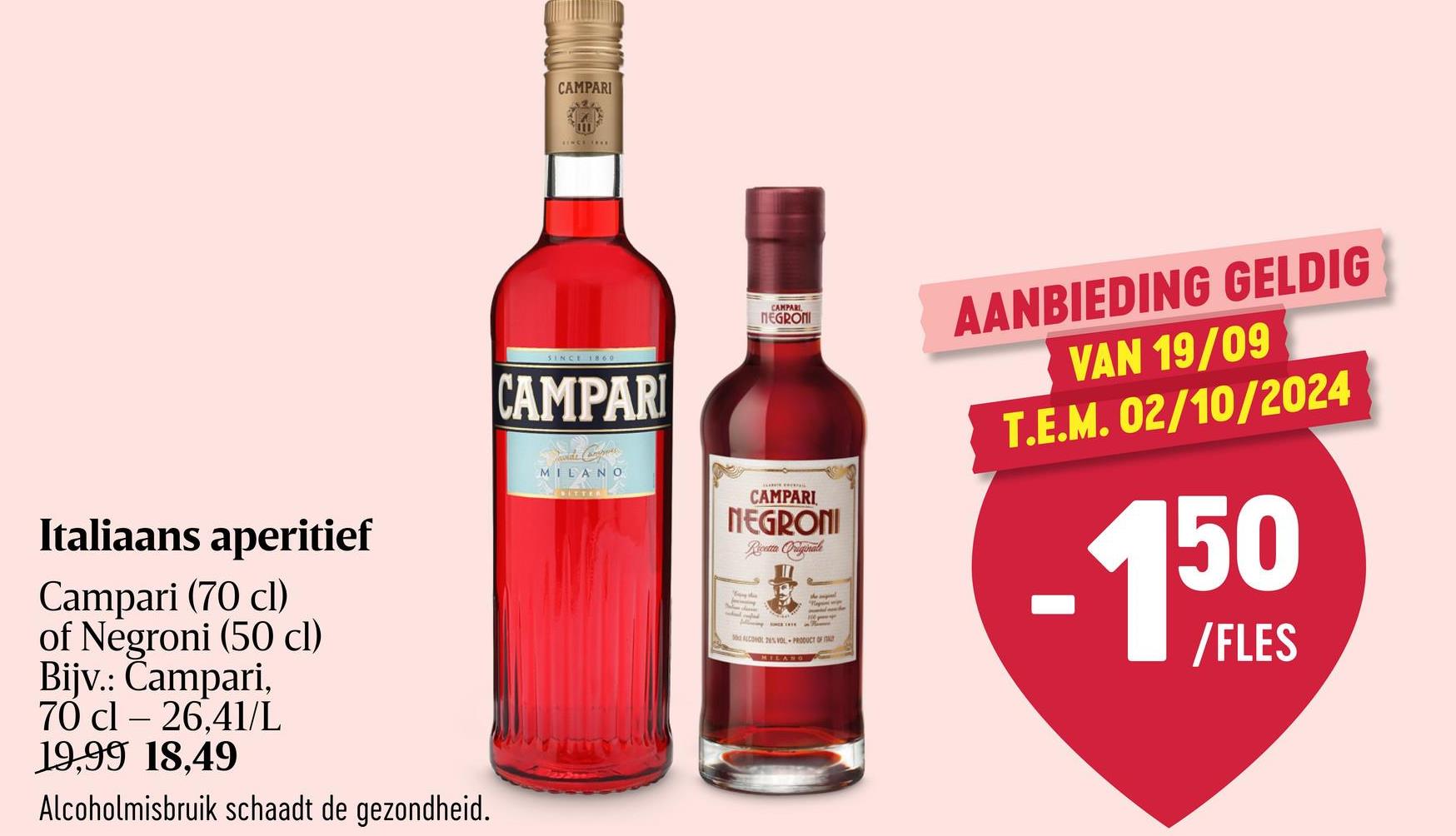 Bitter | 25% alc. | Italiaans aperitief Klassiek en tijdloos bitteraperitief met een flinke portie charisma | Basis voor iconische cocktails, zoals een Negroni of Americano | Weerspiegelt sinds 1860 de essentie van de Italiaanse levensstijl